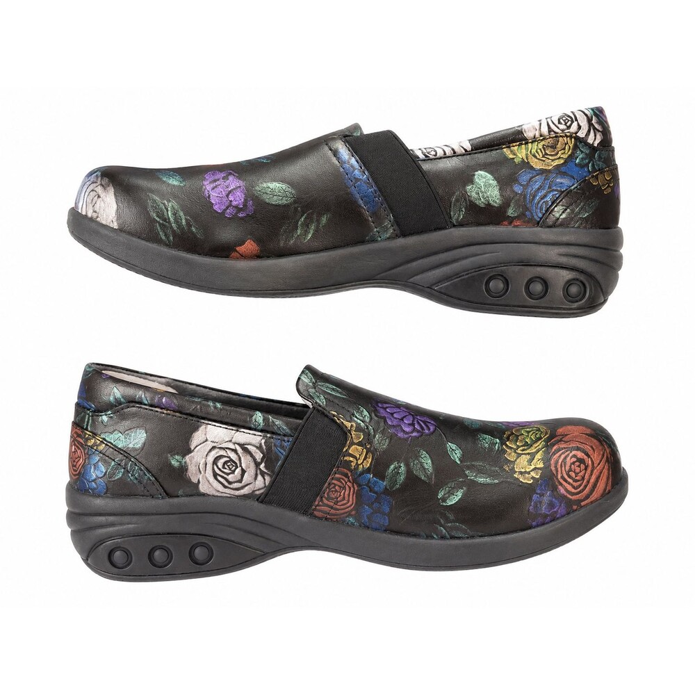 Therafit Annie Slip Resistant Women's Size 11 Floral Clogs Leather